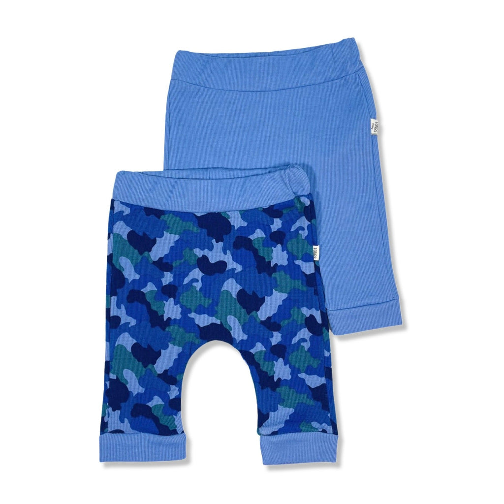 blue military print cotton baby boy pants