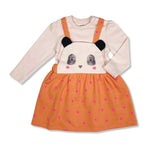 cute panda dress and t-shirt set for baby girl