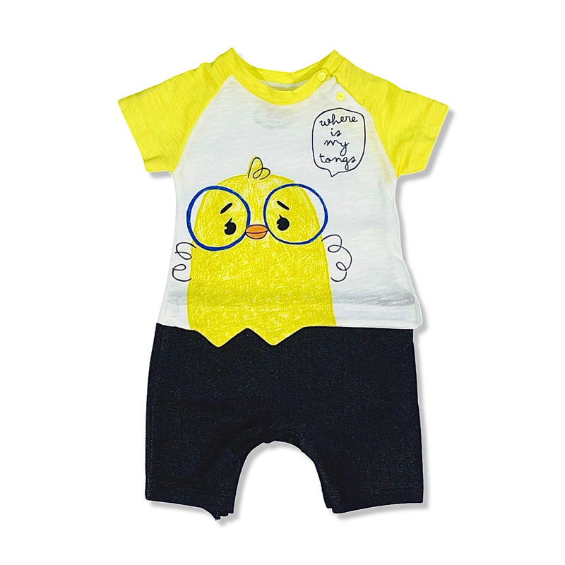 Yellow baby chick romper for boys