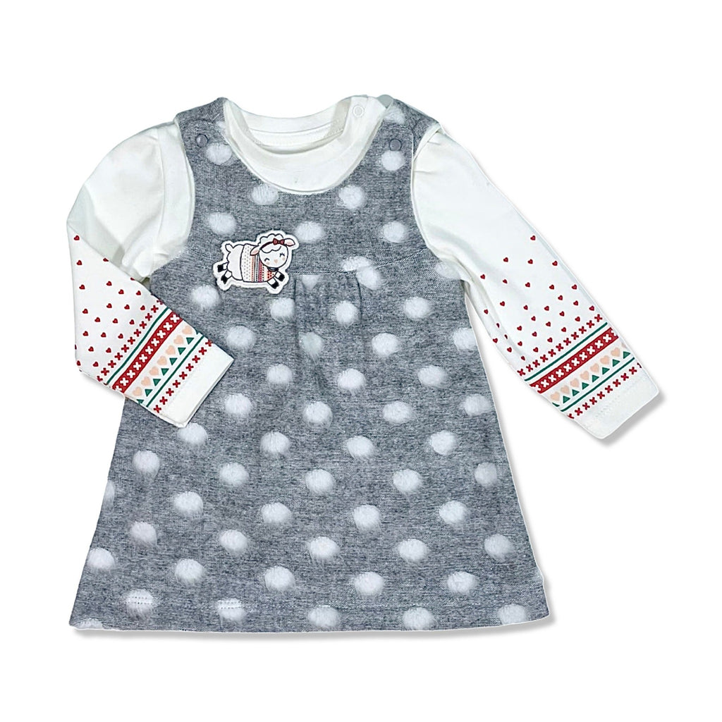 cotton jersey polka dot dress set for girls